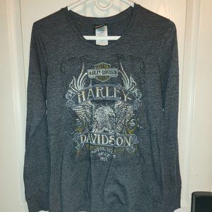 Harley Davidson long sleeved grey shirt